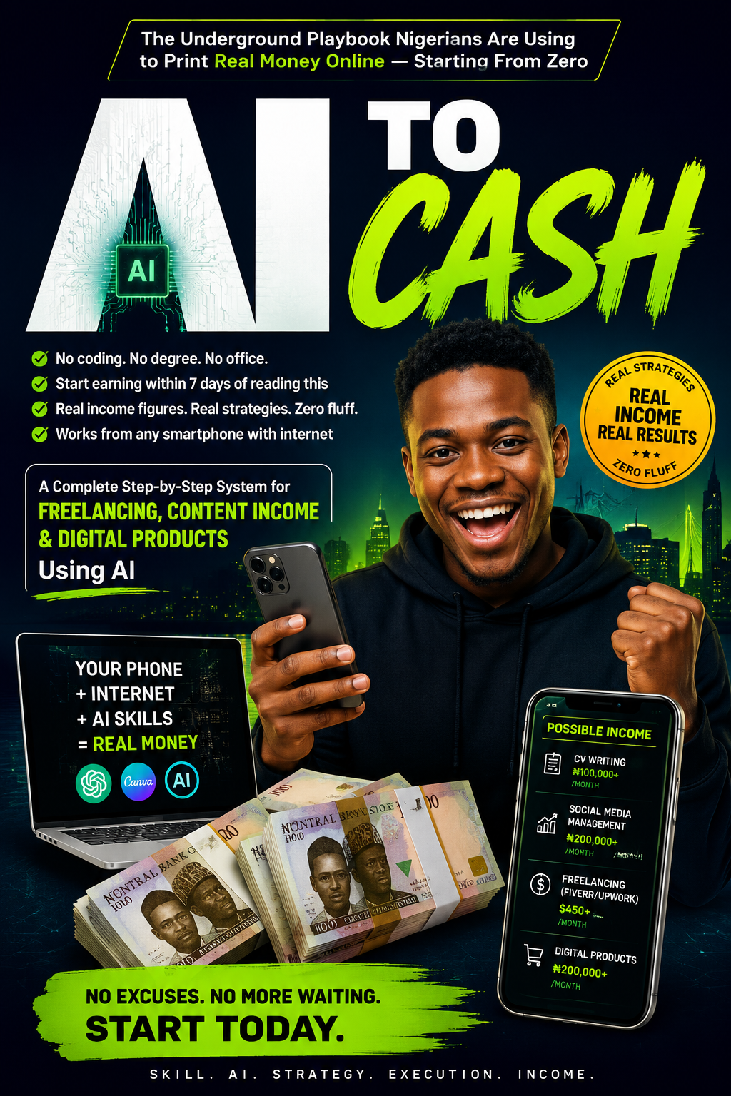 AI TO CASH- How to make millions Using AI  Without Tech Skills
