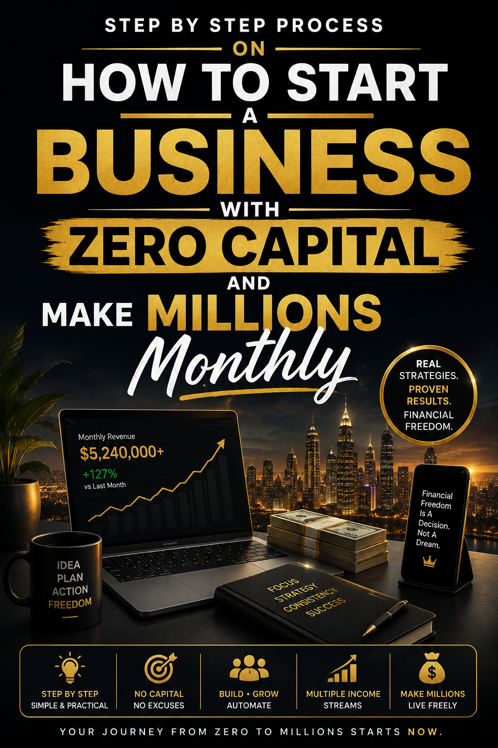 Step-by-Step Process on How To Start a Business With Zero Capital and Make Millions Monthly